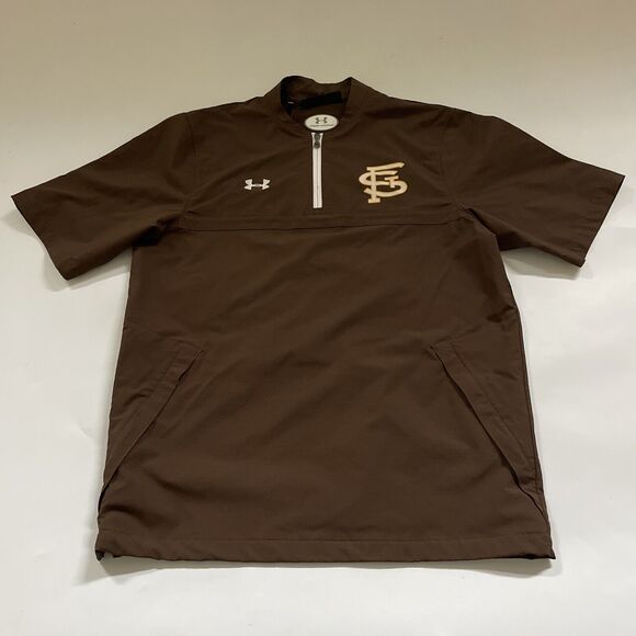 Under Armour St Louis Cardinals Shirt Jacket‎ Short Sleeve Windbreaker Medium - Picture 1 of 9